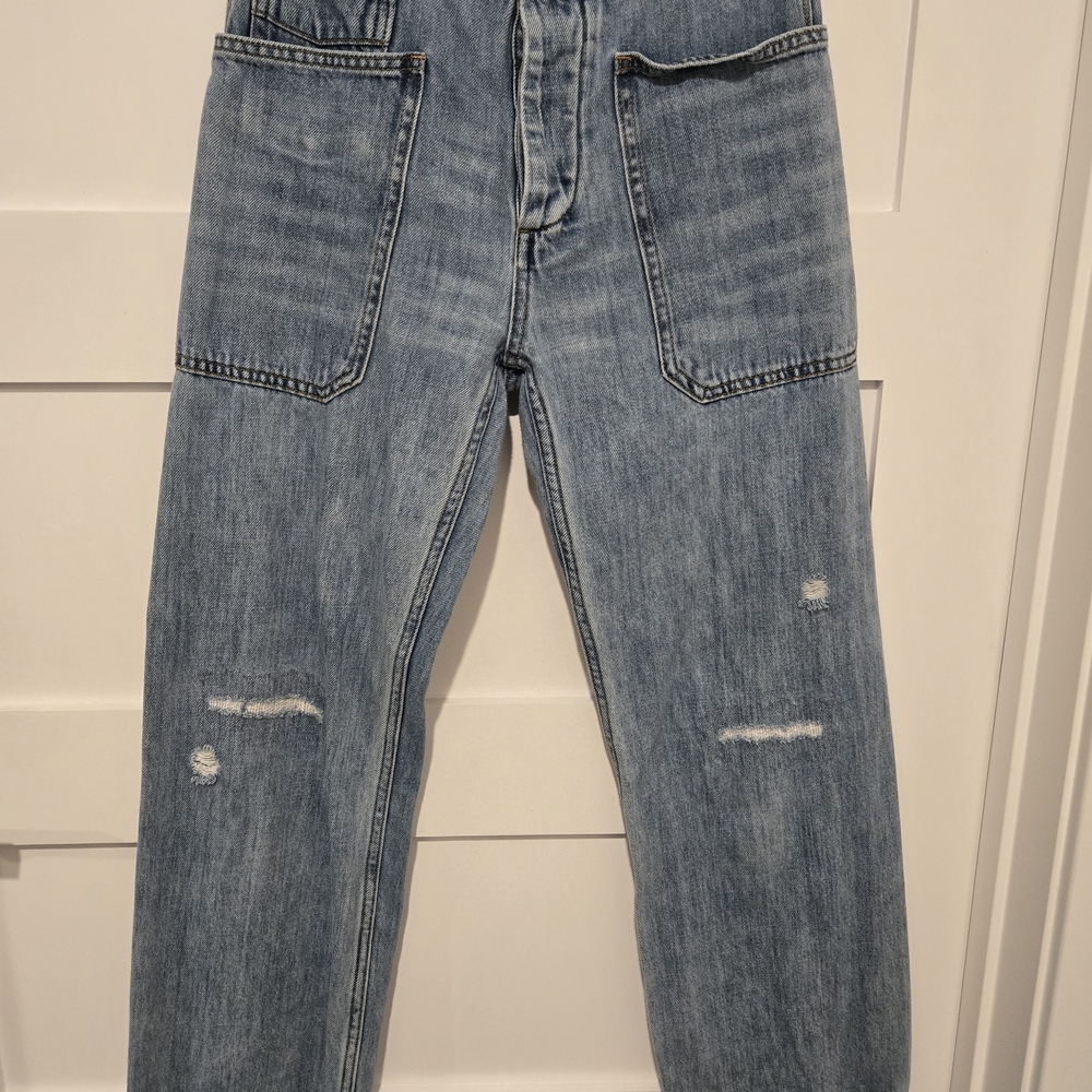 Sandrine Rose Relaxed Fit High Waist Distressed Denim Jeans